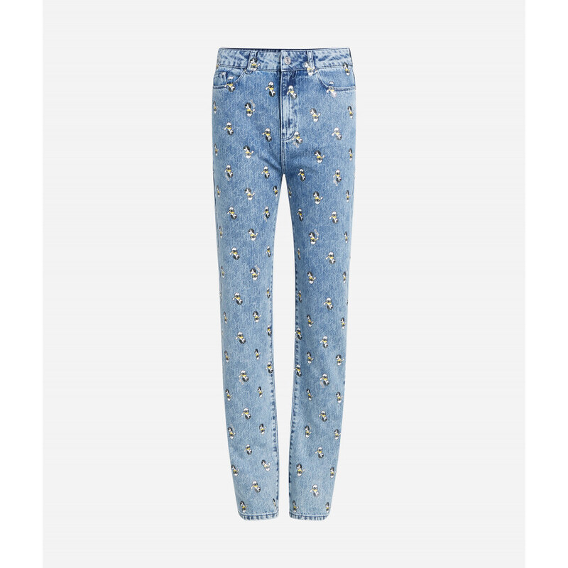 DŽÍNY KARL LAGERFELD KLXDISNEY PRINTED DENIM PANTS