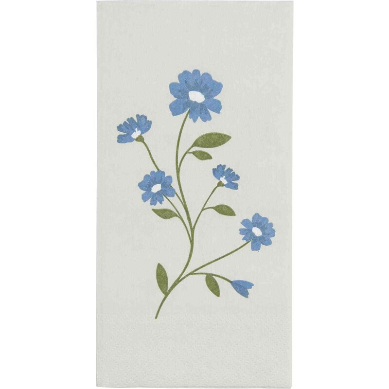 IB LAURSEN Papírové ubrousky Flora Blue Flowers - 16 ks