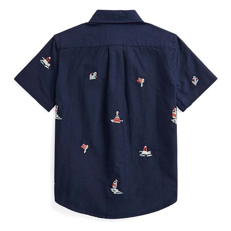 Dětská bavlněná košile Polo Ralph Lauren černá barva
