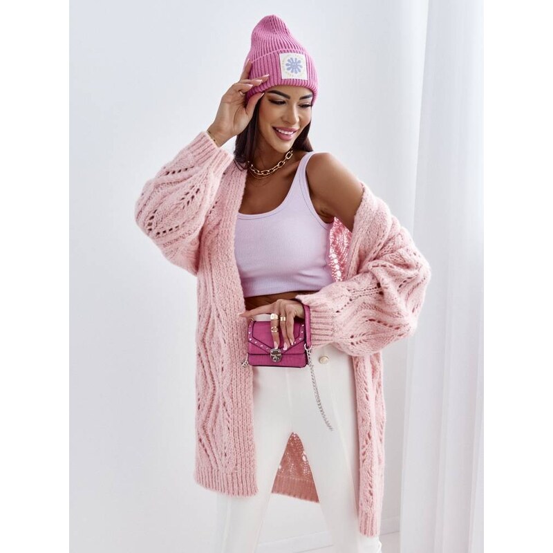 Růžový kardigan Cocomore cmgB394.pink