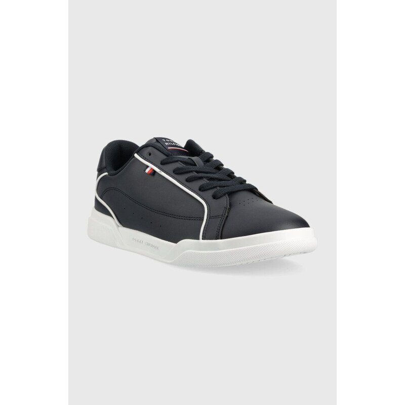 Sneakers boty Tommy Hilfiger LO CUP LEATHER tmavomodrá barva, FM0FM04429