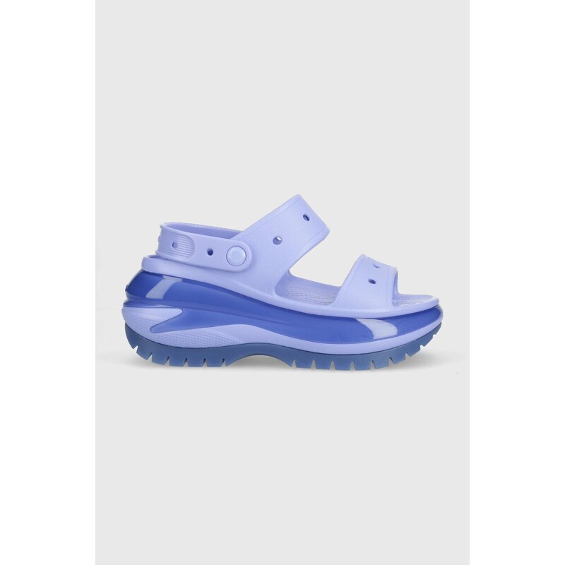 Pantofle Crocs Classic Mega Crush Sandal dámské, fialová barva, na platformě, 207989, 207989.5Q6-5Q6