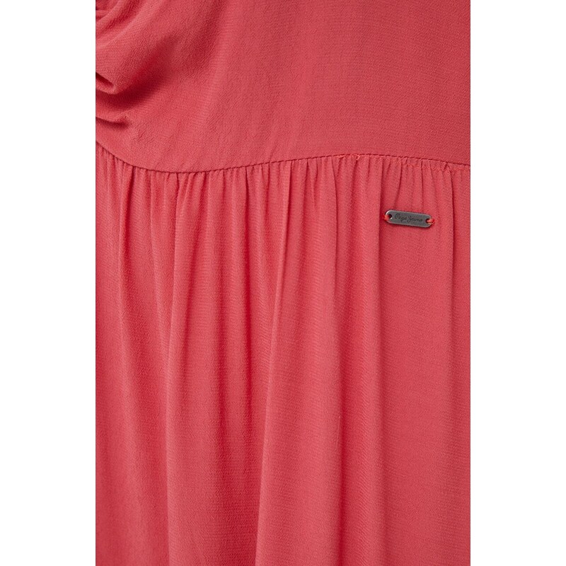 Šaty Pepe Jeans Bernardette červená barva, maxi