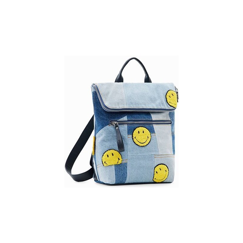 Dámský batůžek DESIGUAL SMILEY DENIM PATCH NERANO 5009 BLUE