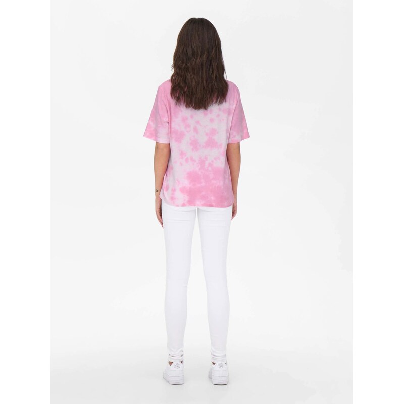 Růžové vzorované tričko ONLY Tania - Dámské