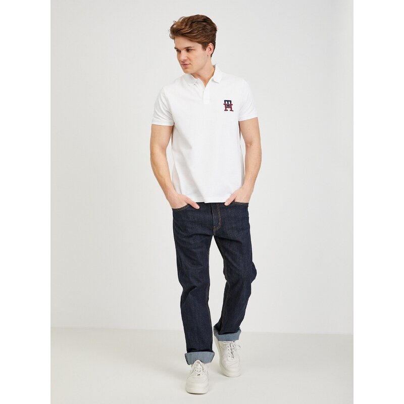 Bílé pánské polo tričko Tommy Hilfiger - Pánské