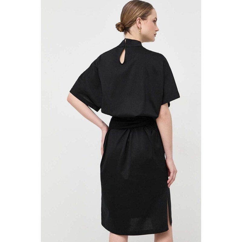 Bavlněné šaty Karl Lagerfeld černá barva, mini, oversize