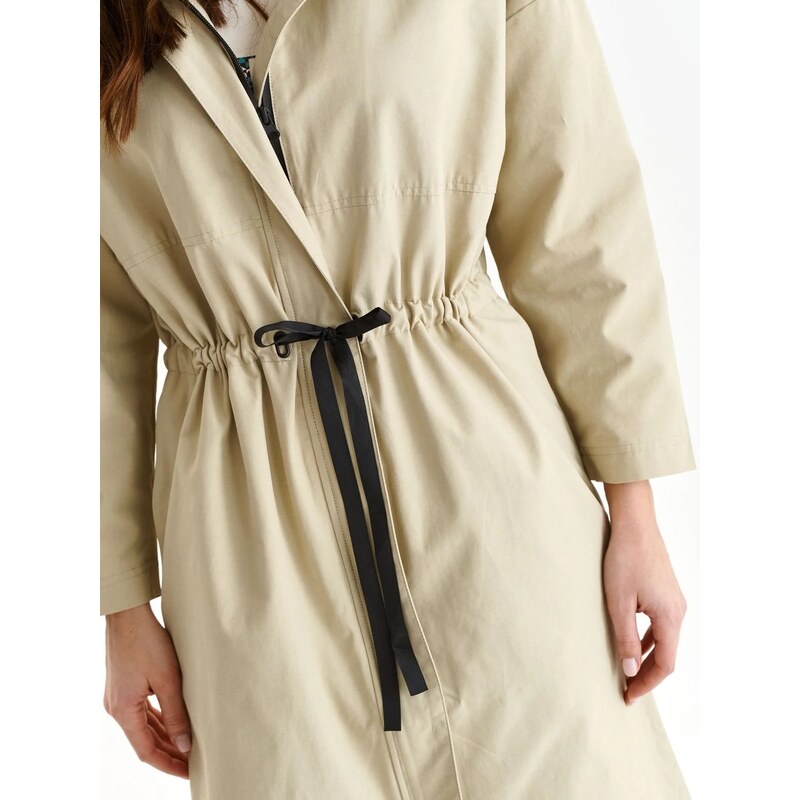 Top Secret dámský kabát s kapucí béžový