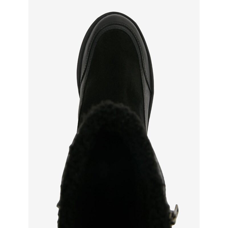 Černé dámské zimní semišové kotníkové boty Geox Dalyla - Dámské