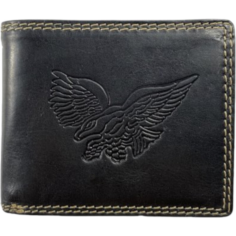 Tillberg Luxusní kožená peněženka s orlem černá 2408