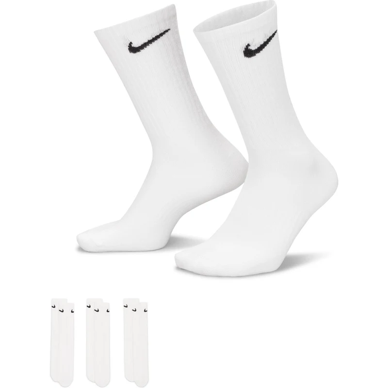 Nike U NK EVERYDAY LTWT CREW 3PR WHITE/BLACK - GLAMI.cz
