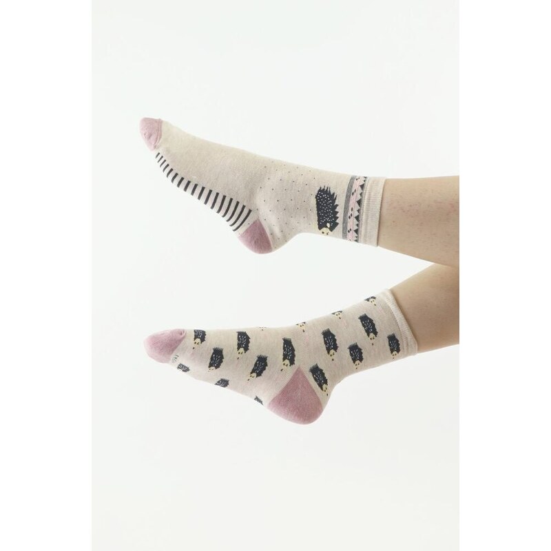 Moraj Hravé ponožky 906 béžové s ježky