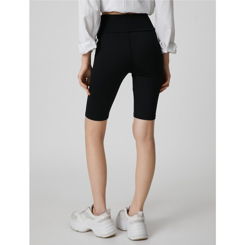 Koton Short Leggings High Waist Stitching Detail.