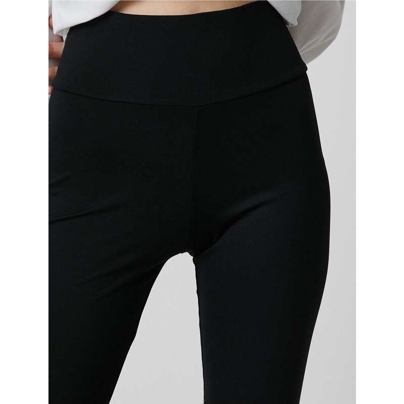 Koton Short Leggings High Waist Stitching Detail.