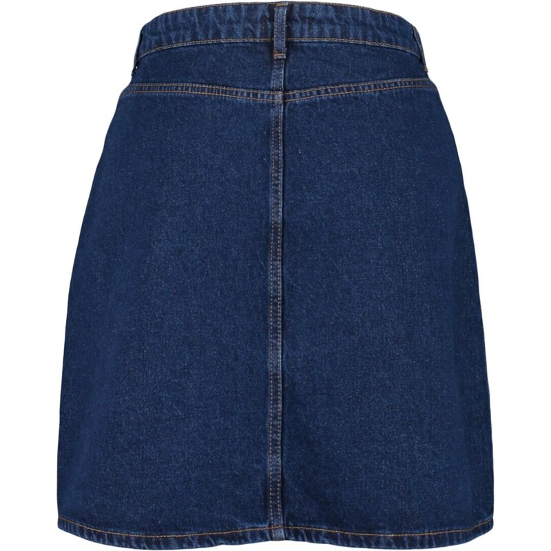 Trendyol Curve Dark Blue Front Buttoned Denim Skirt