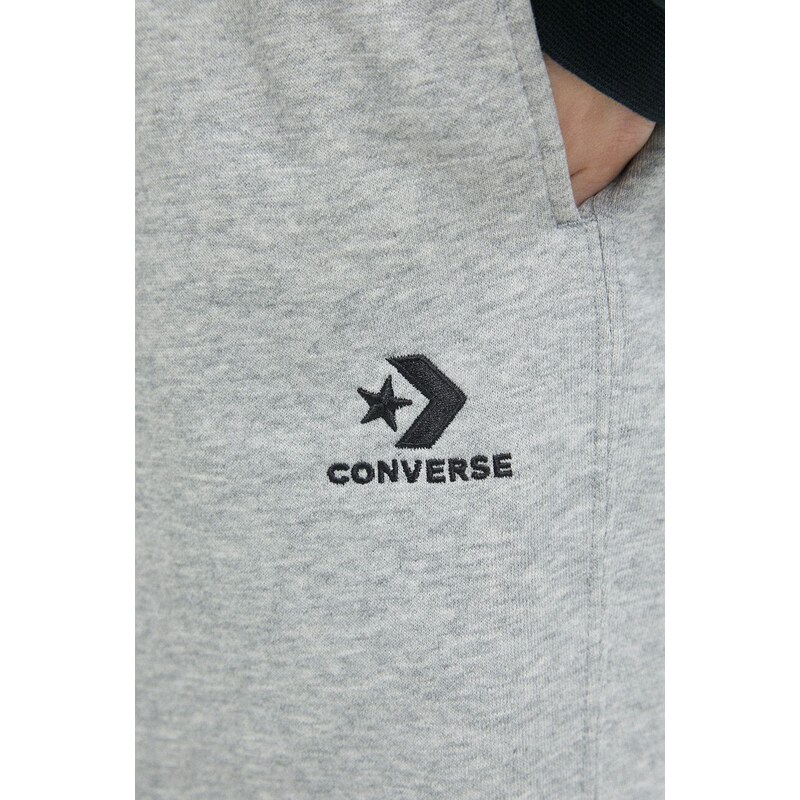 Kraťasy Converse šedá barva, melanžové, 10023875.A02-VINTAGEGRE