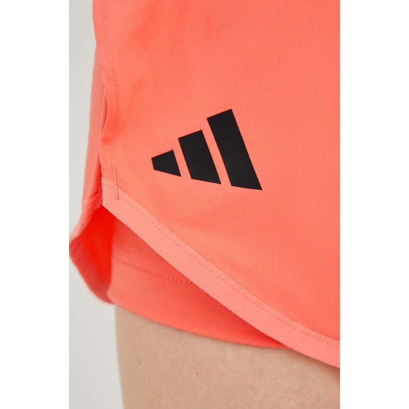 Tréninkové šortky adidas Performance Club dámské, oranžová barva, hladké, medium waist