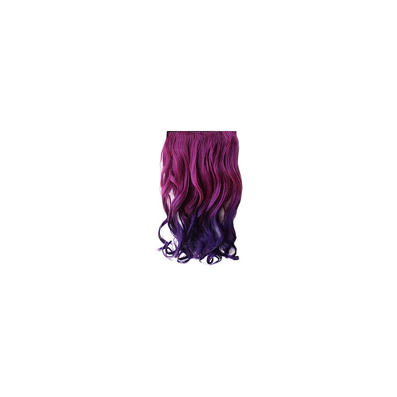 LightInTheBox 16 Inch Clip in Synthetic Purple Gradient Wavy Hair Extensions with 5 Clips