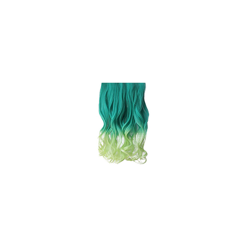 LightInTheBox 16 Inch Clip in Synthetic Green Gradient Wavy Hair Extensions with 5 Clips