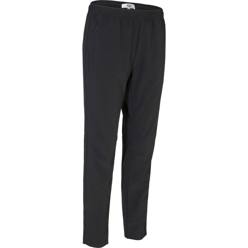bonprix Rychleschnoucí sportovní kalhoty s kapsami na zip, nad kotníky Černá