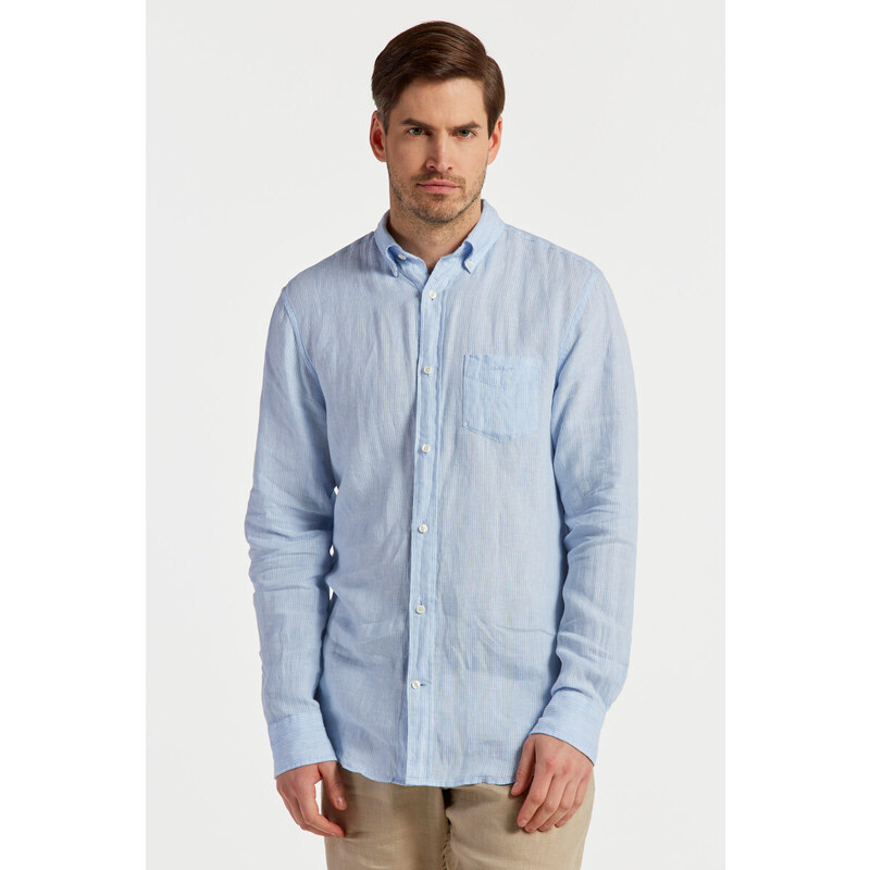 KOŠILE GANT REG LINEN STRIPE SHIRT modrá L