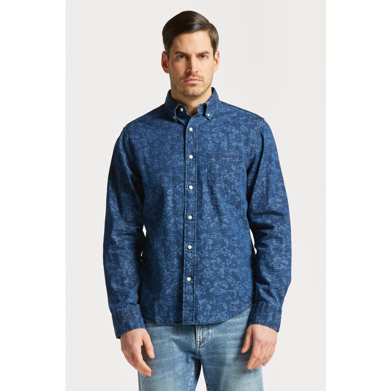 KOŠILE GANT REG UT FLORAL PRINT INDIGO SHIRT modrá M