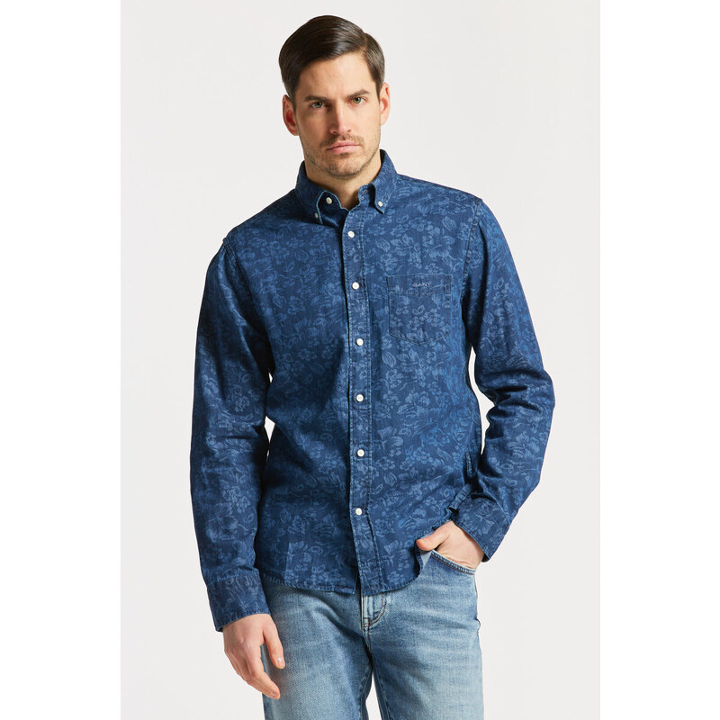 KOŠILE GANT REG UT FLORAL PRINT INDIGO SHIRT modrá M