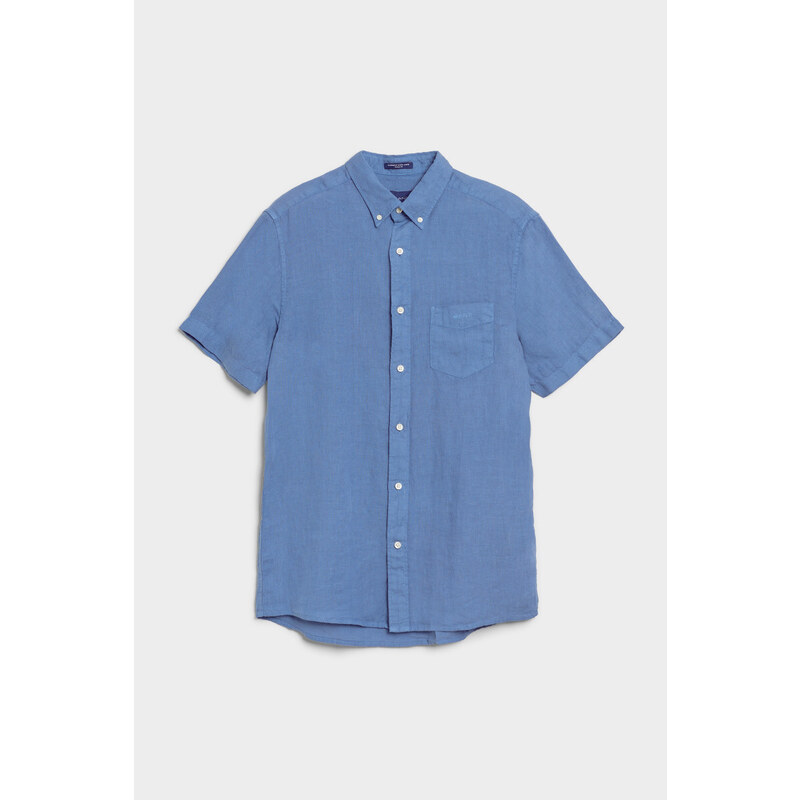 KOŠILE GANT REG UT GMNT DYED LINEN SS SHIRT modrá L