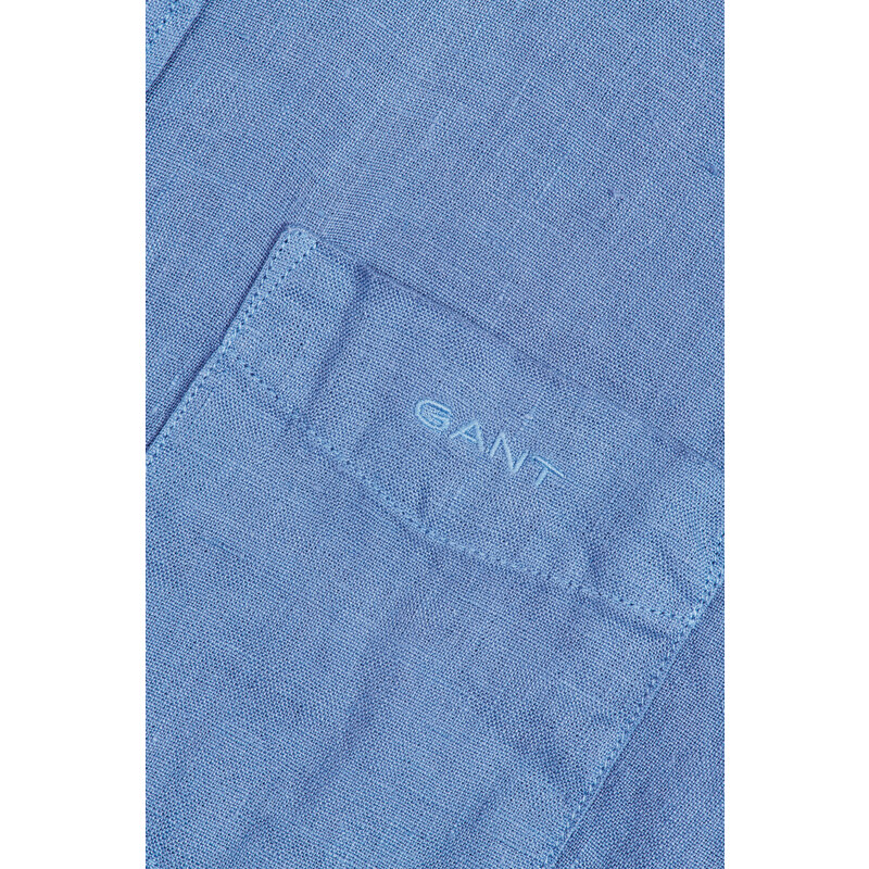 KOŠILE GANT REG UT GMNT DYED LINEN SS SHIRT modrá L