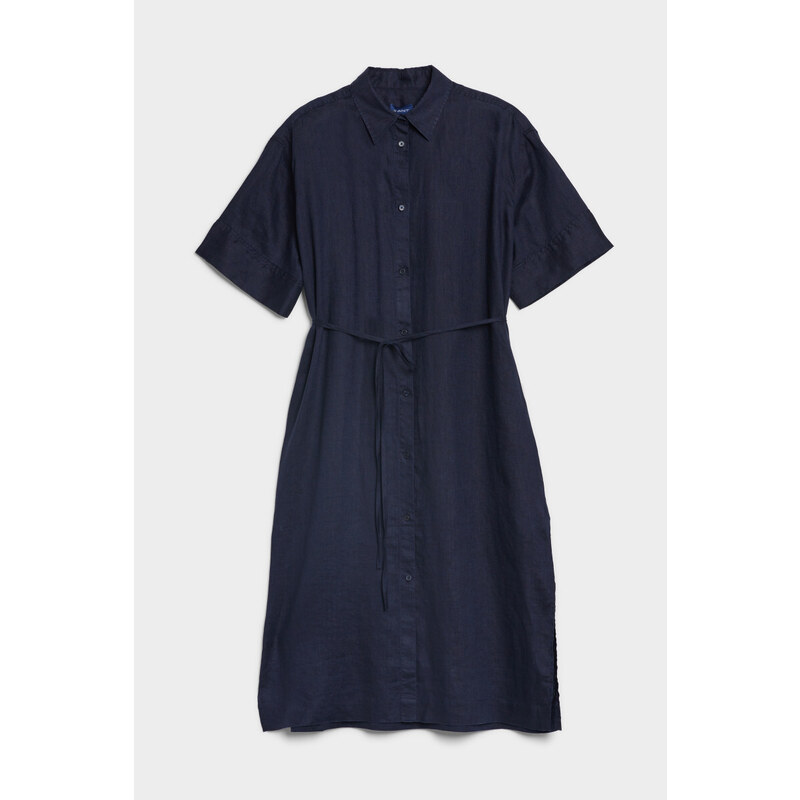 ŠATY GANT RELAXED SS LINEN SHIRT DRESS modrá 34