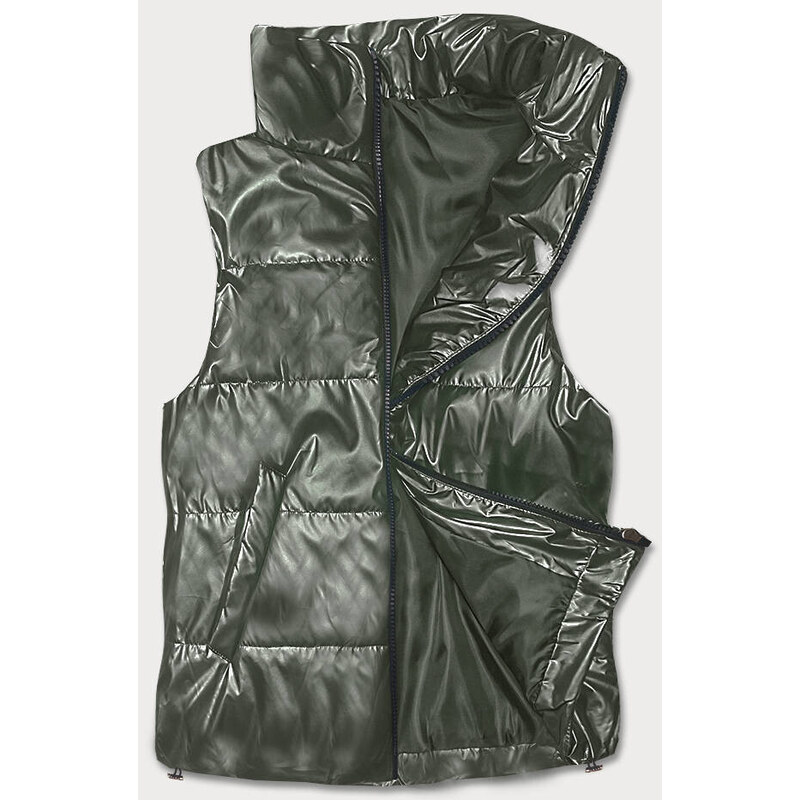 SWEST Dámská krátká vesta se stojáčkem khaki (B8152-11) 78764098