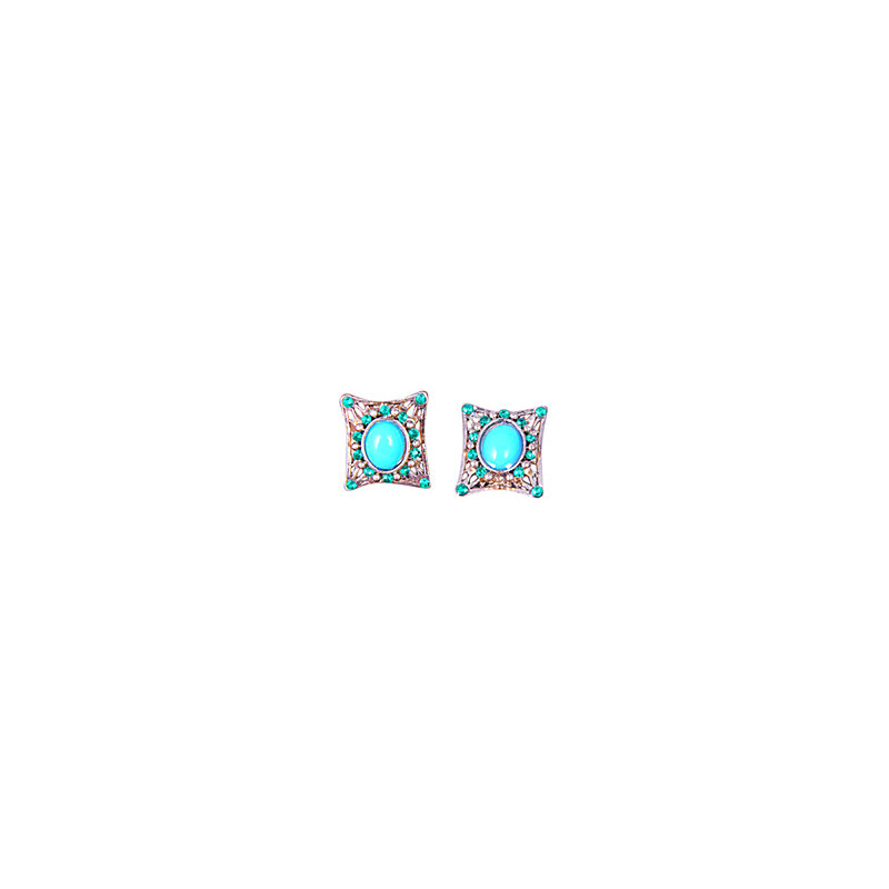 LightInTheBox European and American fashion jewelry shiny green diamond sapphire stud earrings E854