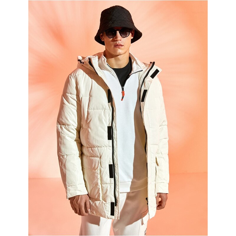 Koton Oversized Puffy Coat, Hooded, Pocket Detailed.