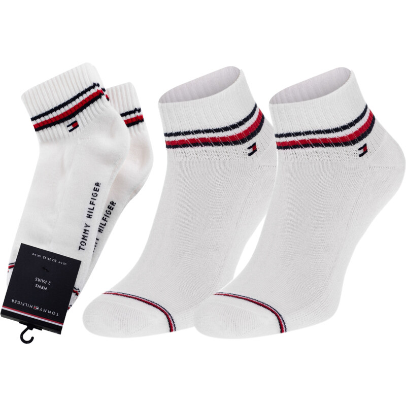 Tommy Hilfiger pánské bílé ponožky 2 pack