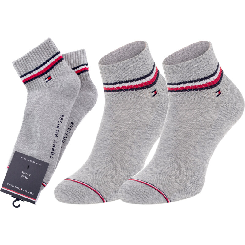 Tommy Hilfiger pánské šedé ponožky 2 pack