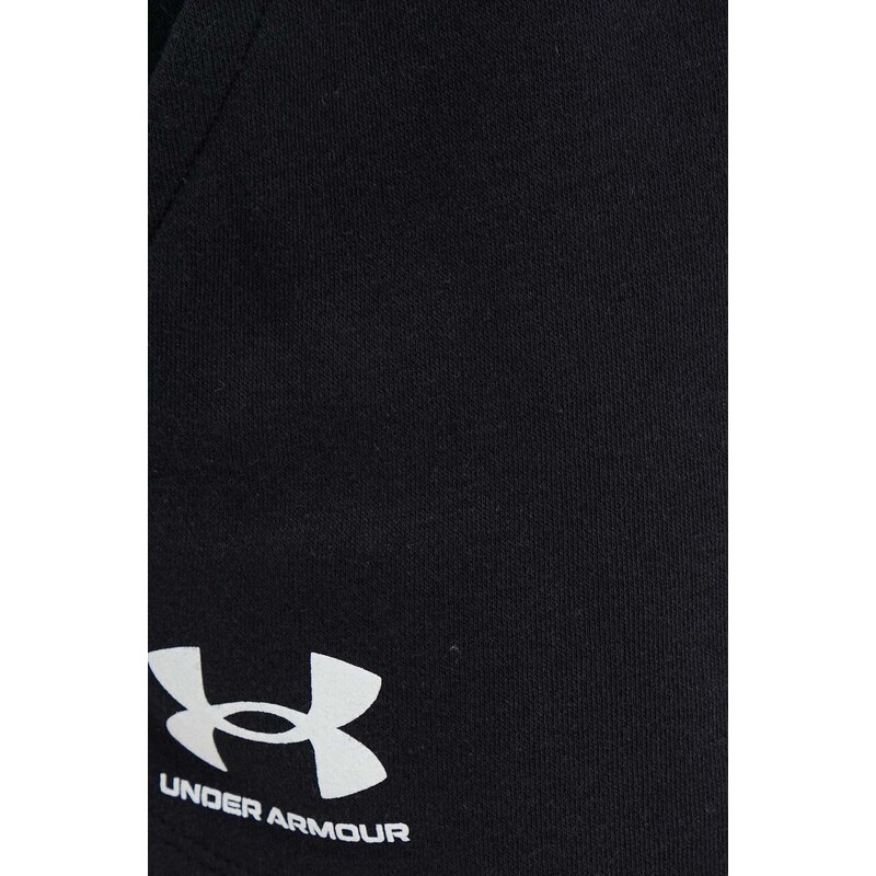 Kraťasy Under Armour dámské, černá barva, melanžové, high waist