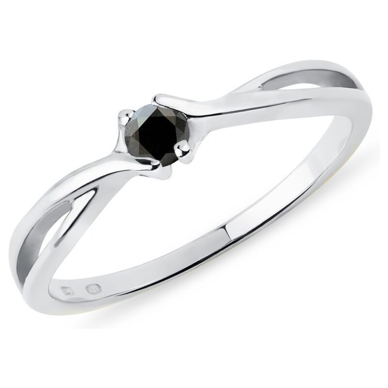 Zlatý prsten s černým diamantem KLENOTA K0066022