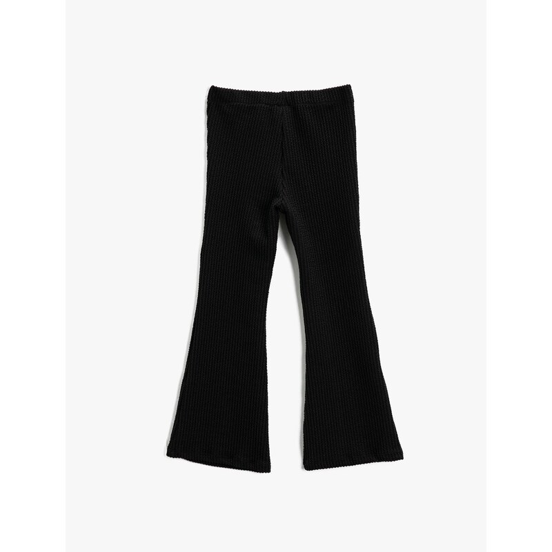 Koton Flared Leg Trousers Ribbed