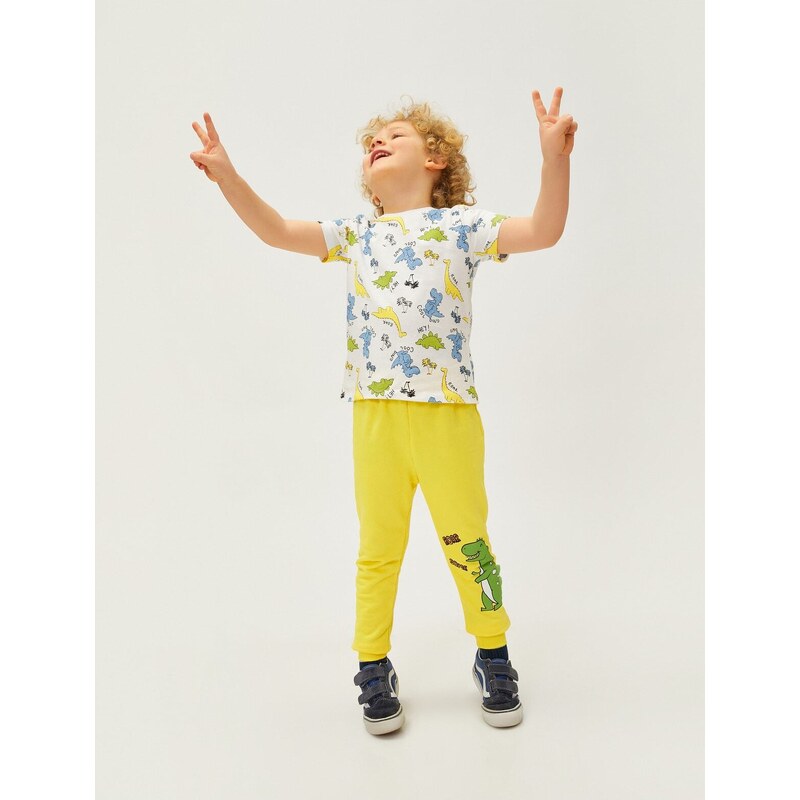 Koton Normal Leg Yellow Baby Sweatpants 3smb40024tk