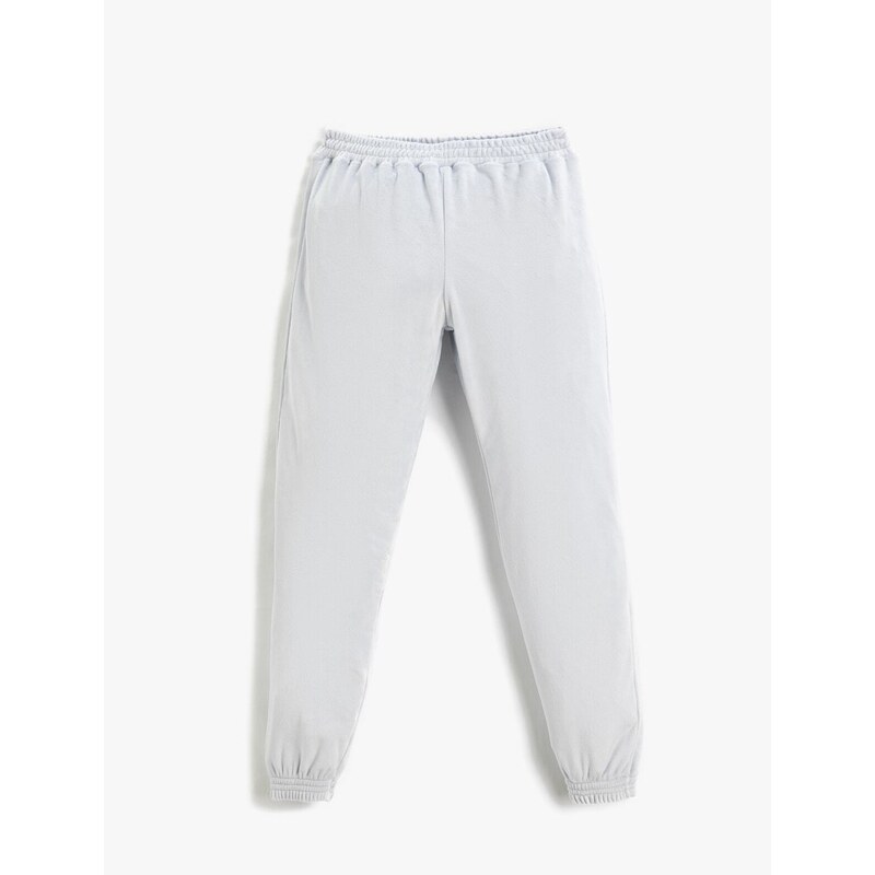 Koton Velvet Jogger Pants With Elastic Waist.