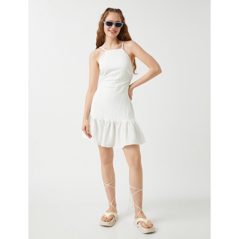 Koton Halterneck Mini Frilled Dress