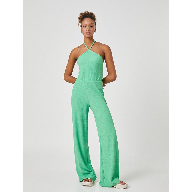 Koton Halterneck Jumpsuit Wide Leg