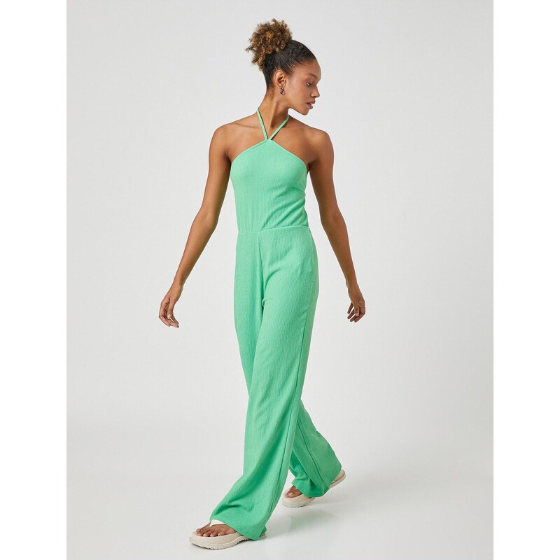 Koton Halterneck Jumpsuit Wide Leg