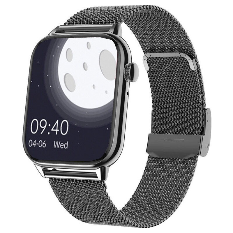 Chytré hodinky Madvell Pulsar s bluetooth voláním a EKG černá s černým kovovým řemínkem