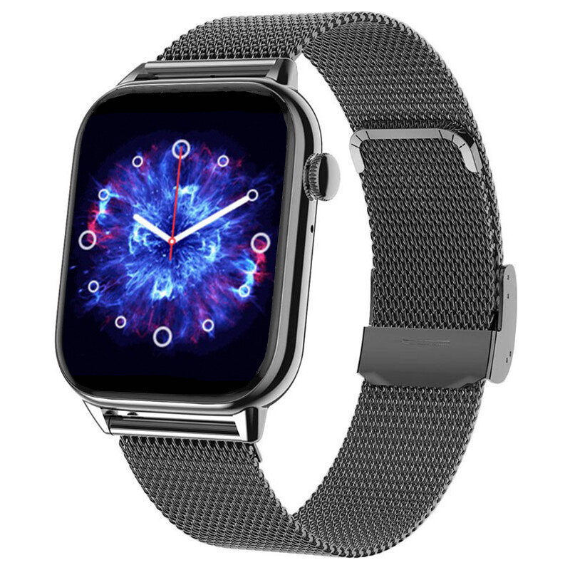 Chytré hodinky Madvell Pulsar s bluetooth voláním a EKG černá s černým kovovým řemínkem