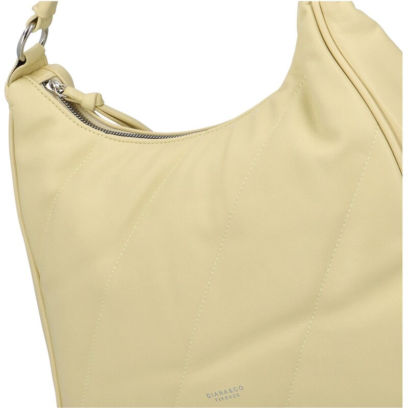 DIANA & CO Pohodová dámská koženková kabelka přes rameno Edula, žlutá