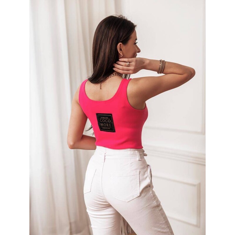 Pink ribbed top with straps Cocomore