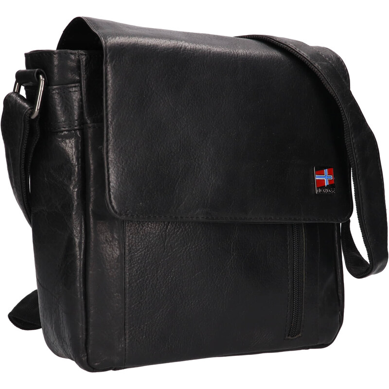 Pánská kožená taška přes rameno Nordee Davides - černá