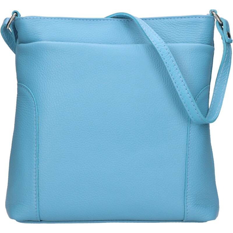 Dámská kožená crossbody kabelka Italia Emma - azurová