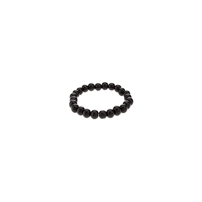 LightInTheBox 8 mm Round Black Agate Bracelet